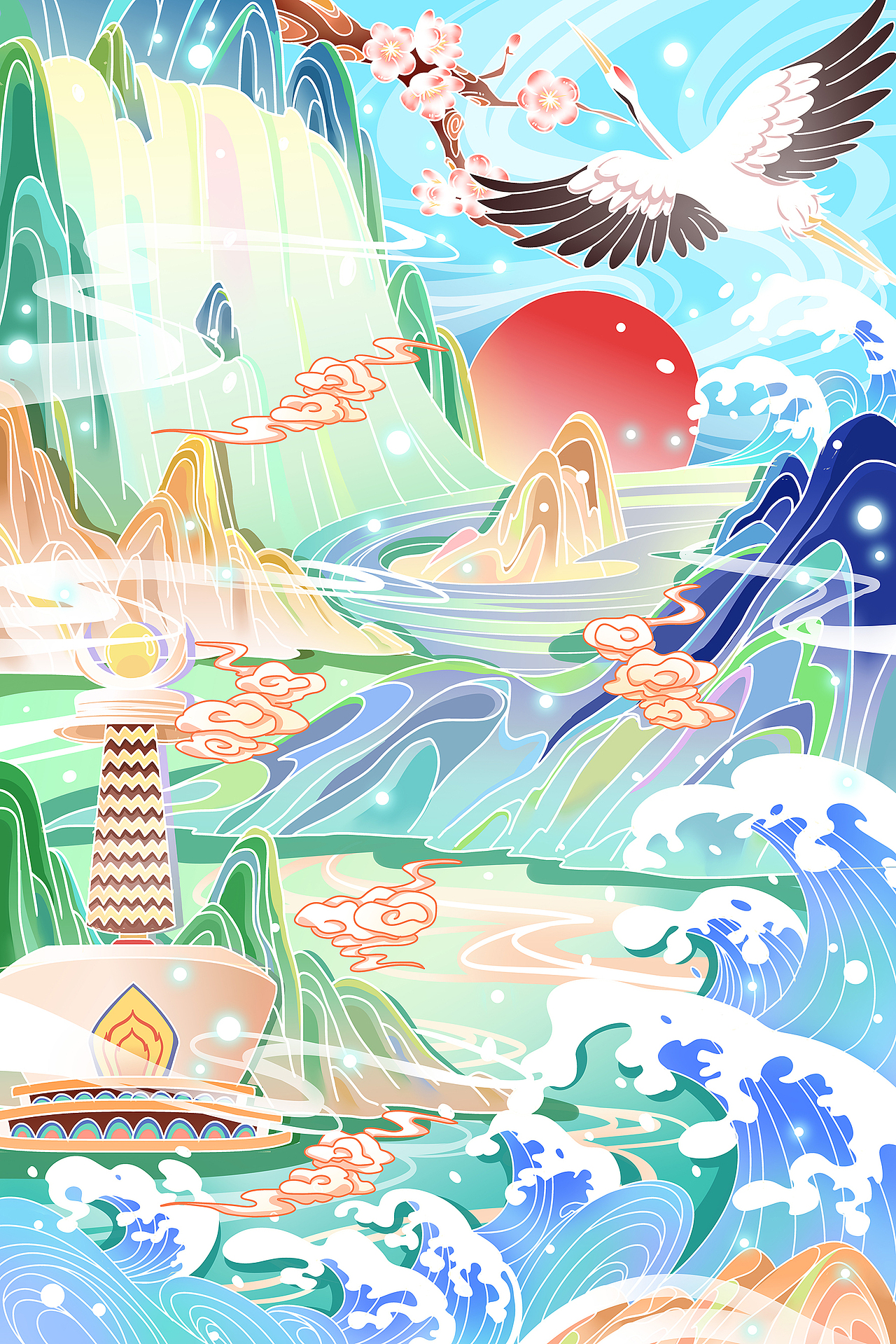 主题系列图-黄河（图ZMjUzNDc3MDE2） - 商业插画 - 站酷设计师插画师乐乐不开心原创素材 - 站酷ZCOOL