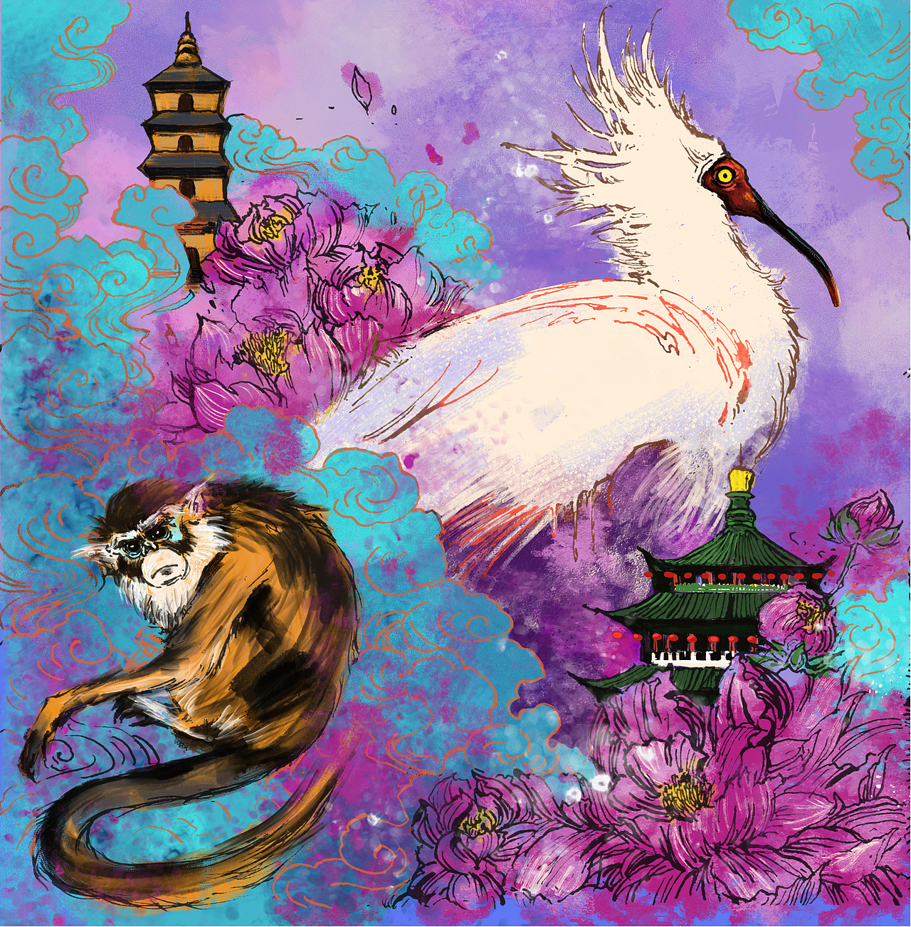 丝绸路上的未来（图ZMTI5NDg1Njg0） - 商业插画 - 站酷设计师阿三的先生原创素材 - 站酷ZCOOL