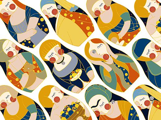 世界名画转插画-珐琅套娃系列