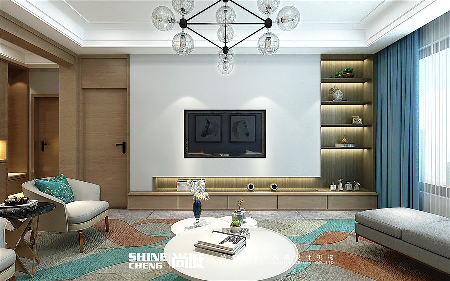 泰安国悦府复式户型现代简约风格装修设计效果图