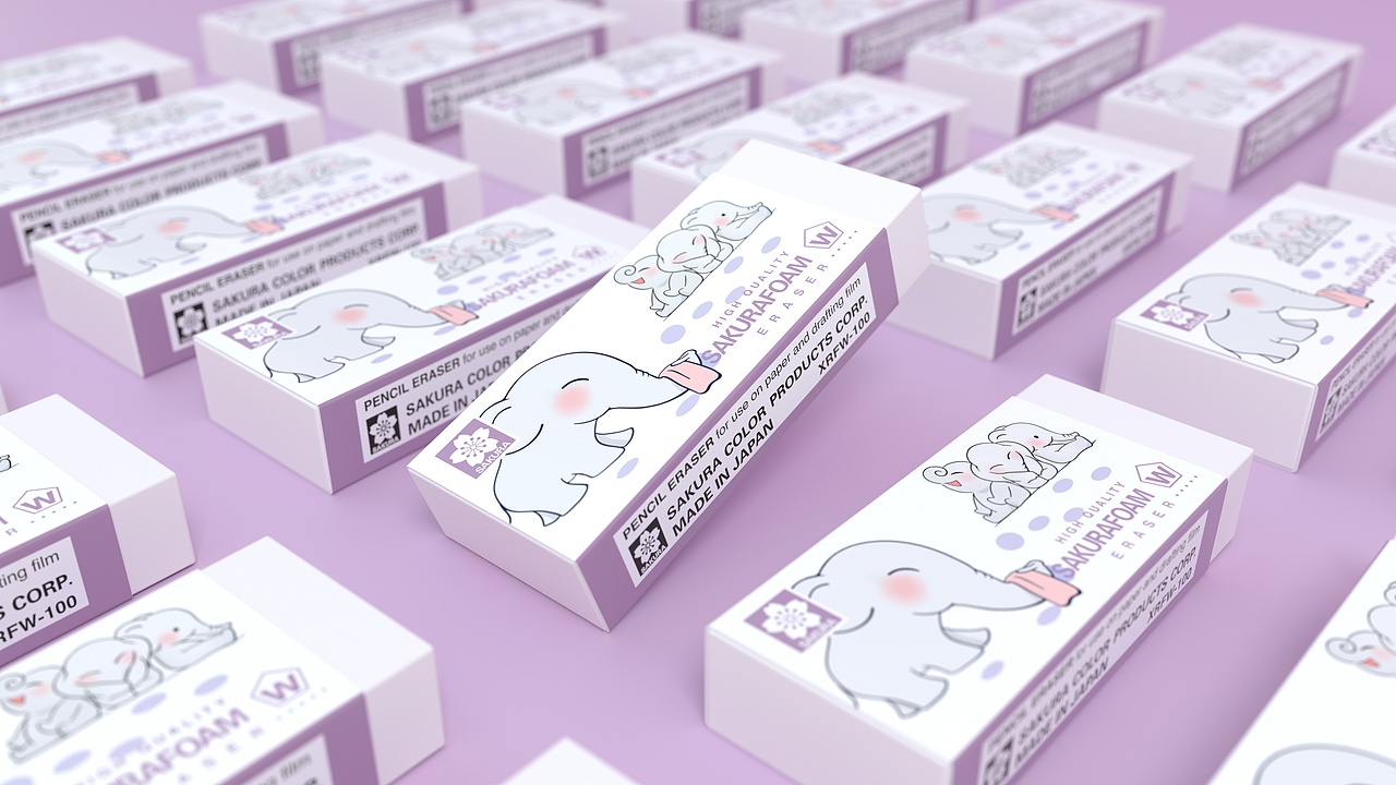 日本樱花文具之橡皮擦设计子非乌鸦