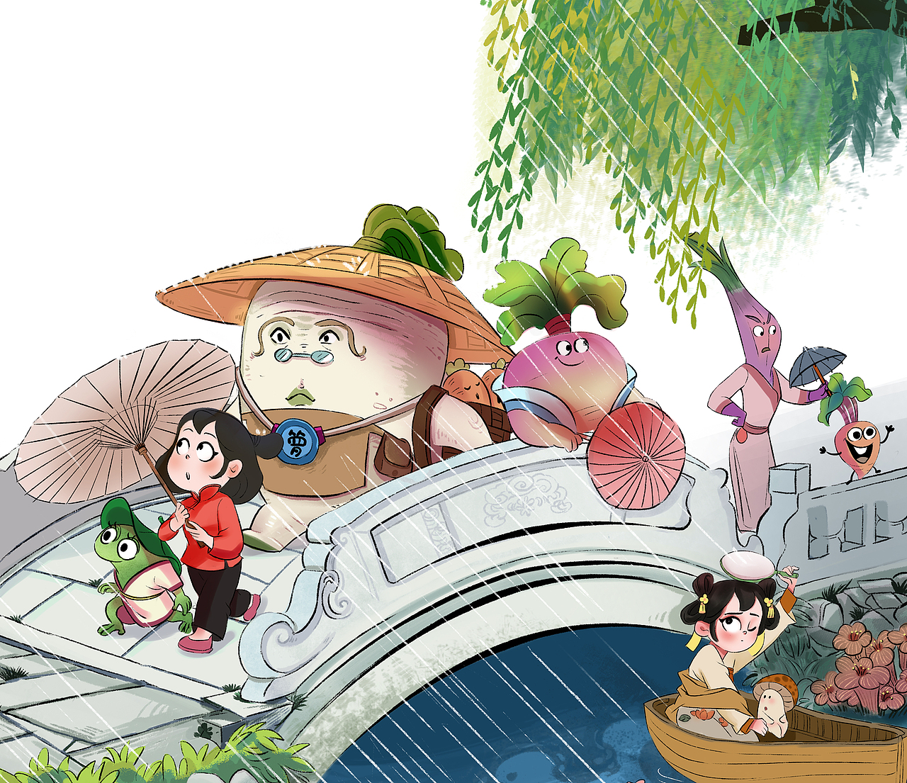 清明時節(jié)，雨來襲，請備好傘（圖ZMjQ5NjIwOTUy） - 商業(yè)插畫 - 站酷設計師燕小魚2021原創(chuàng)素材 - 站酷ZCOOL