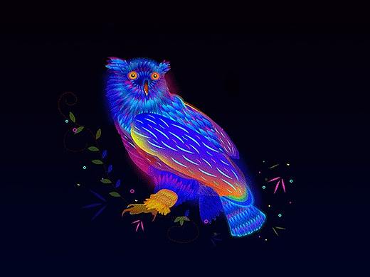 动物渐变插画合集