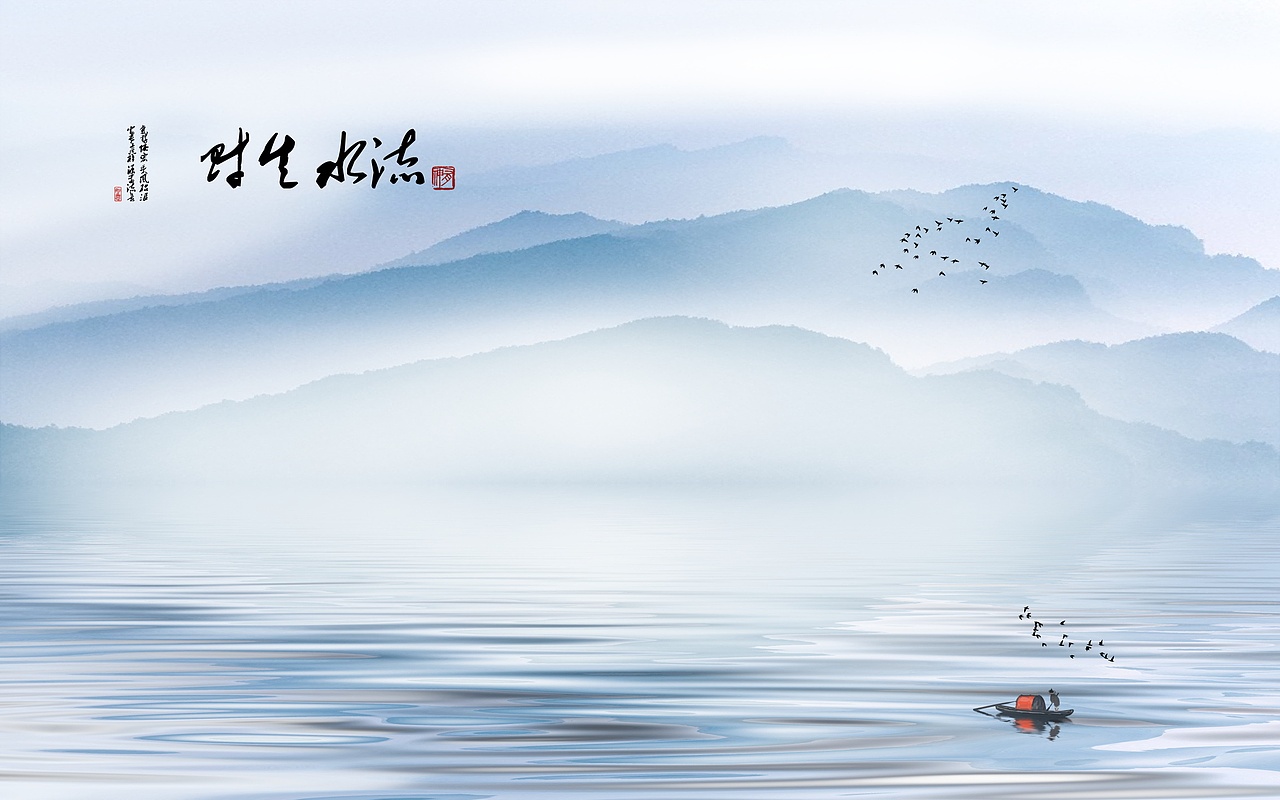 2019年山水（图ZMTY4OTk4ODA0） - 艺术插画 - 站酷设计师新中式纱画图库原创素材 - 站酷ZCOOL
