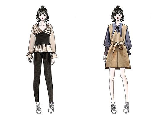 服装卡通人物手绘