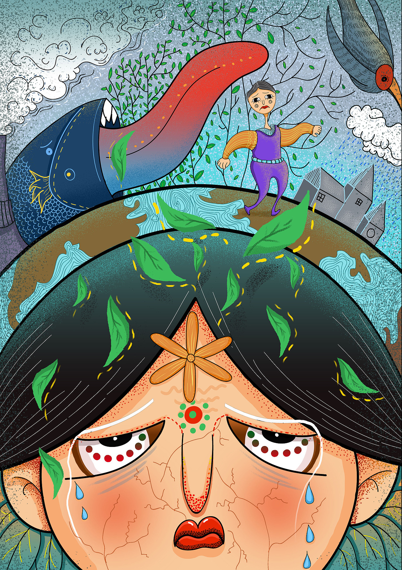 公益海报插画|平面|海报|梨仙 - 原创作品 - 站酷 (zcool)