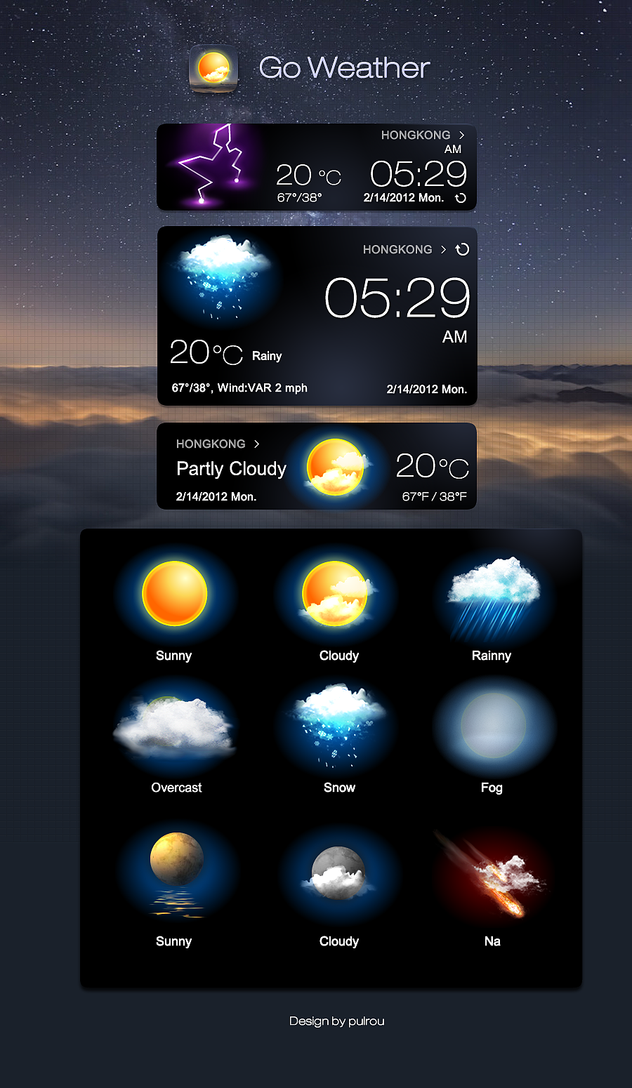go weather[天气插件奖]（图ZMTA2ODU4NzI=） - 主题/皮肤 - 站酷设计师pulrou原创素材 - 站酷ZCOOL
