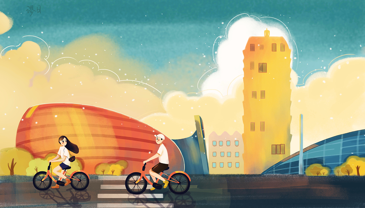 郑州地标玉米楼|插画|商业插画|行鹭_原创作品-站酷zcool