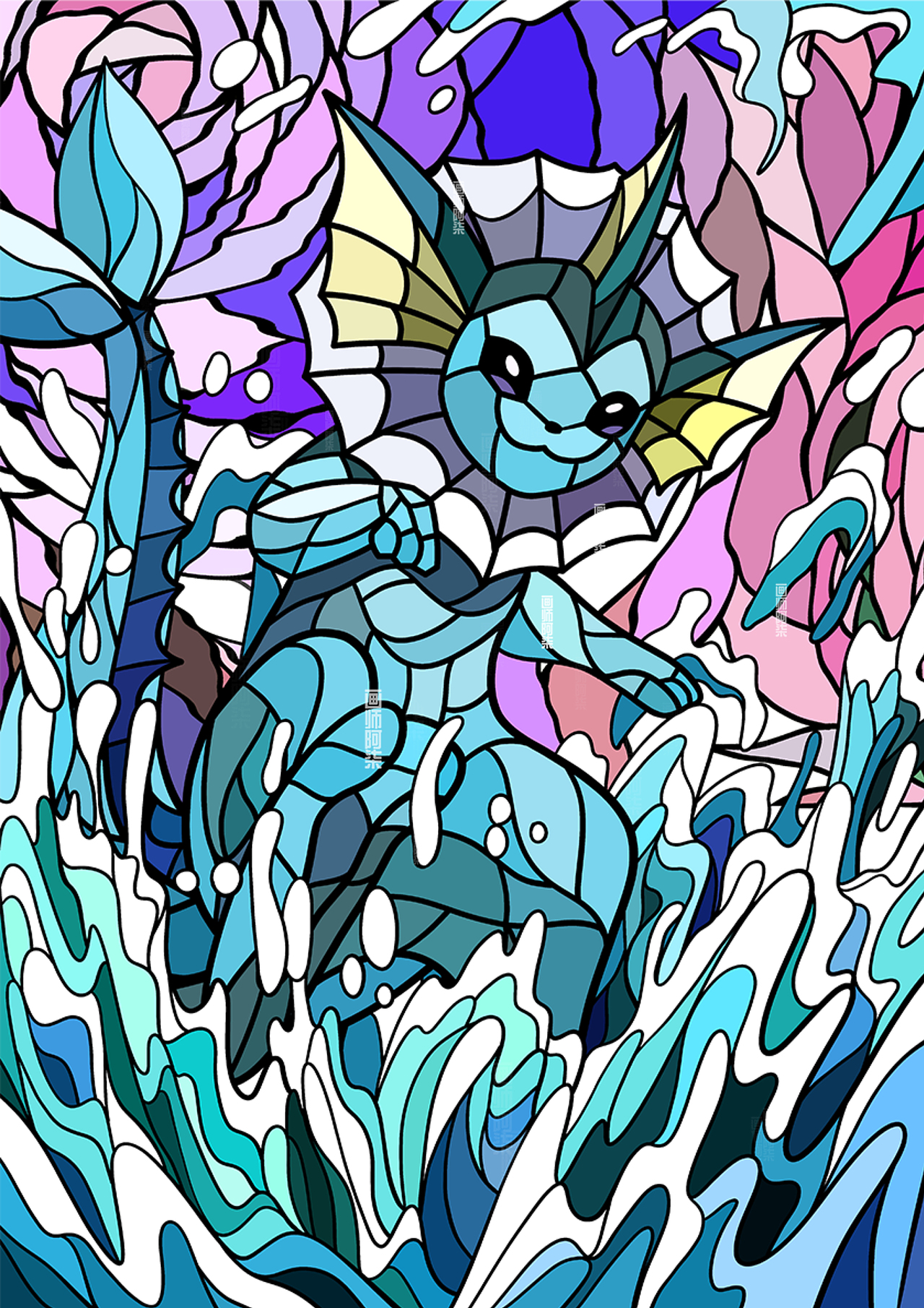 宝可梦卡牌教堂玻璃风格卡牌创作（图ZMzczMTg5Mzk2） - 图案 - 站酷设计师画师阿柒原创素材 - 站酷ZCOOL