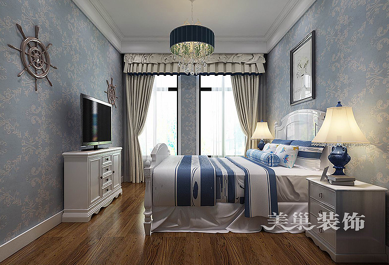 瀚海晴宇230平平层装修美式乡村效果图