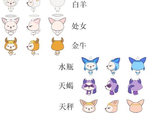 十二星座q版角色设计图