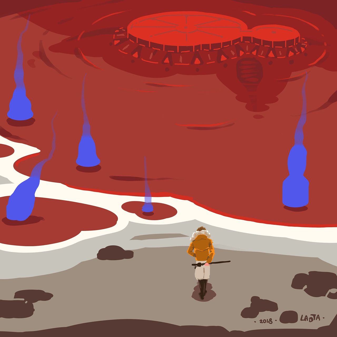 我走进了看,血湖原来不是水面,地下水和地面的矿物混合,更像是一方