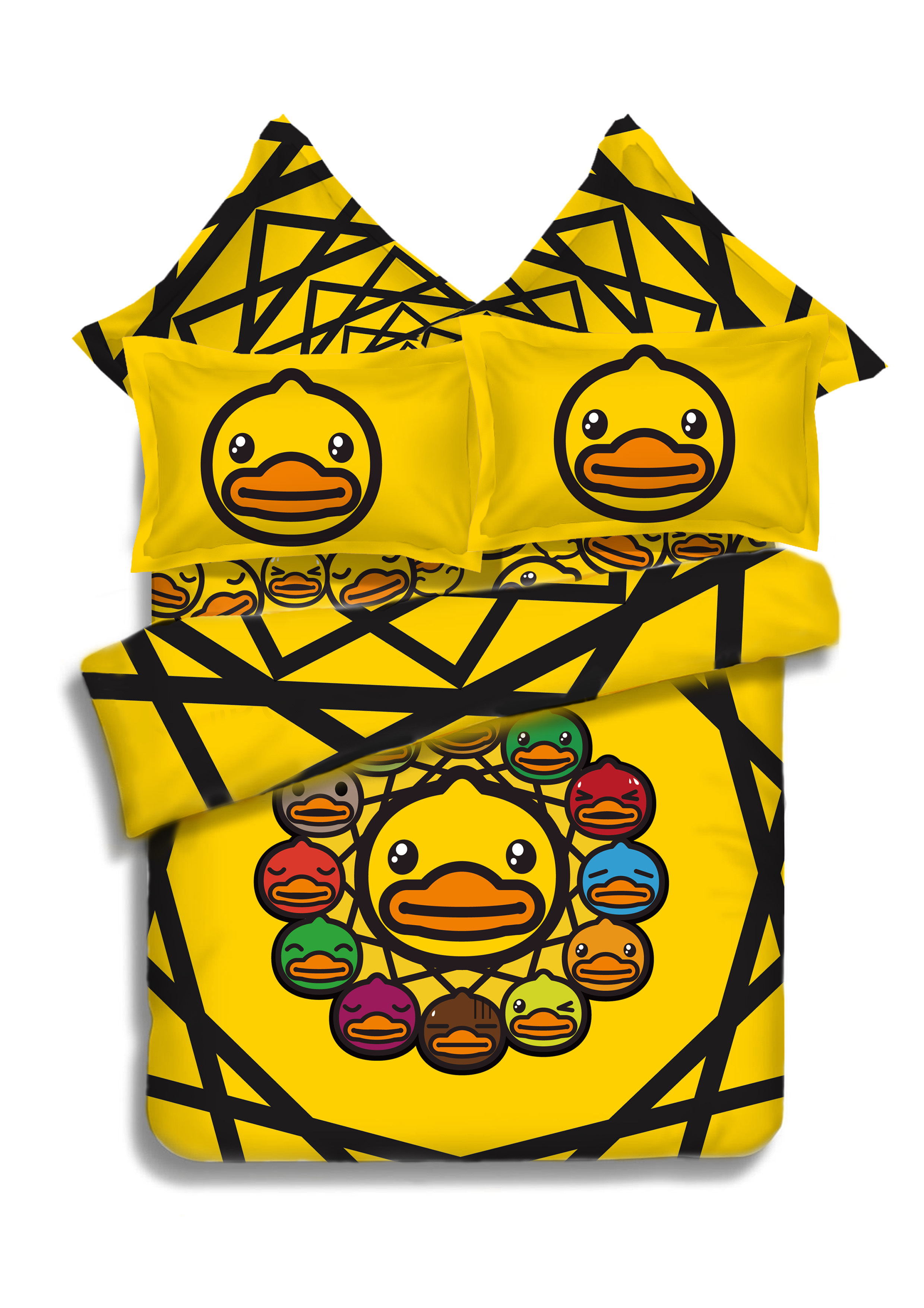 可爱几何小黄鸭被子