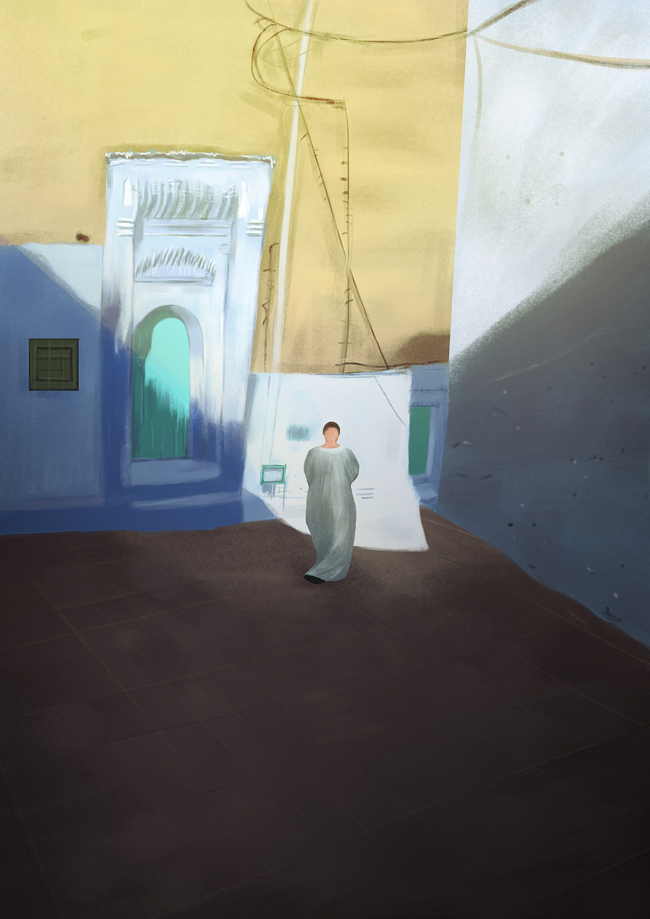 闲画 人物场景 人像 猫猫 插画