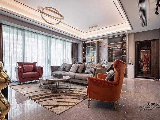 重庆壹江郡装修完工实景案例,壹江郡轻奢风大平层设计