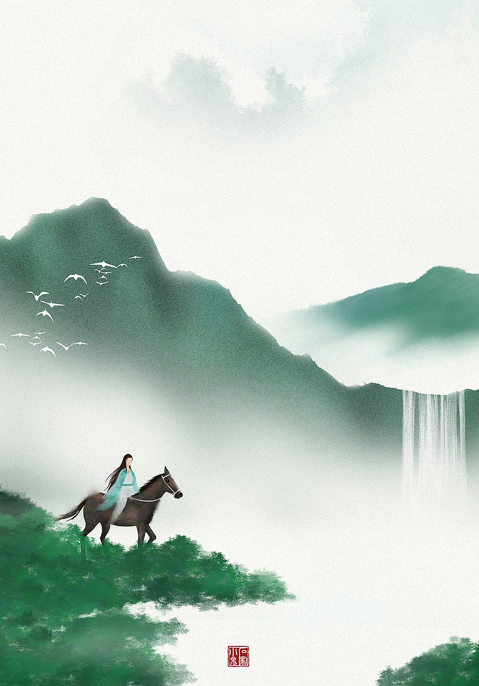 【中国风山水画】恣意山水间（图ZMjg3NjA5MTUy） - 创作习作 - 站酷设计师石家小鬼原创素材 - 站酷ZCOOL