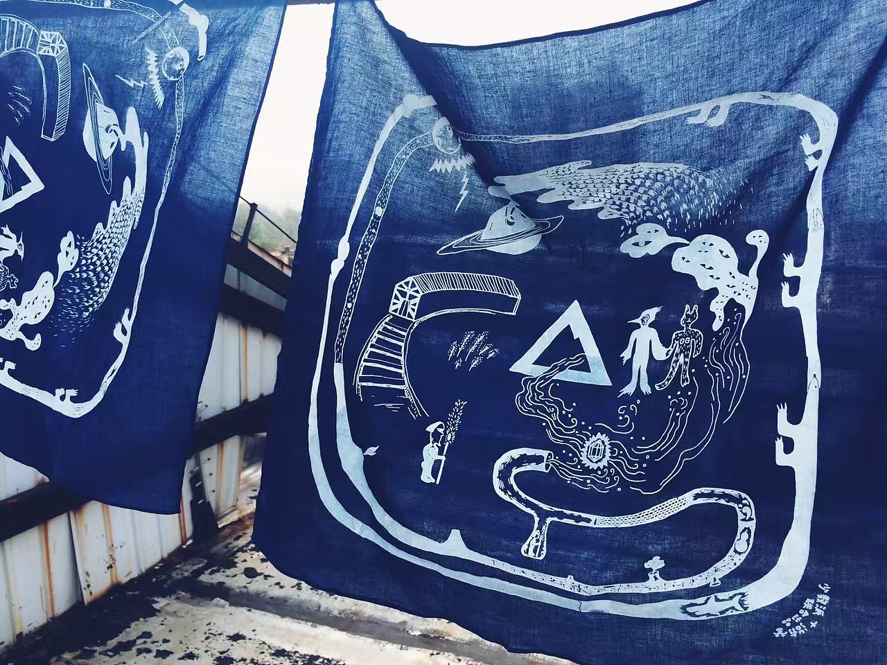 少数派 合作蓝染方巾|平面|图案|朱博_原创作品-站酷zcool