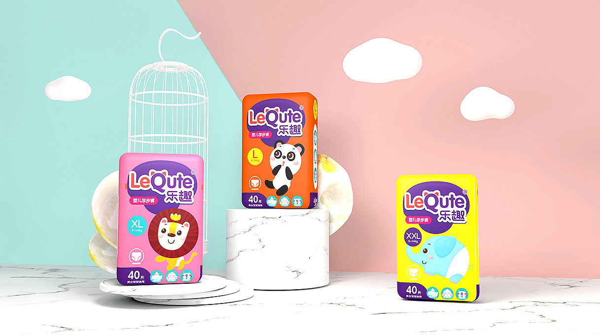 【 LEQUTE 纸尿裤 】新品牌塑造 母婴包装设计（图ZMTIwNTk1MTY4） - 包装 - 站酷设计师BANSIRFUN原创素材 - 站酷ZCOOL
