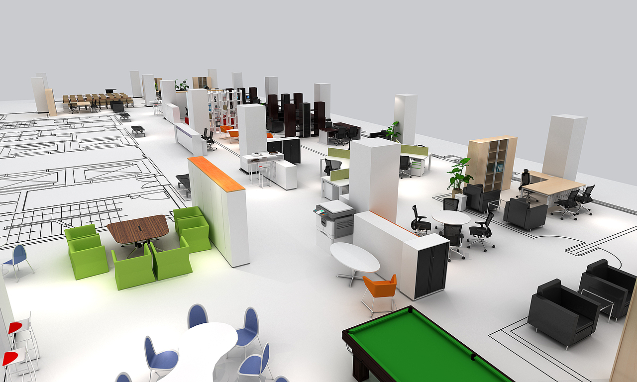 另类风格的3d max整层效果图 办公空间 设计（图ZMTcyNjY1ODg=） - 建筑/空间 - 站酷设计师fei1762原创素材 - 站酷ZCOOL