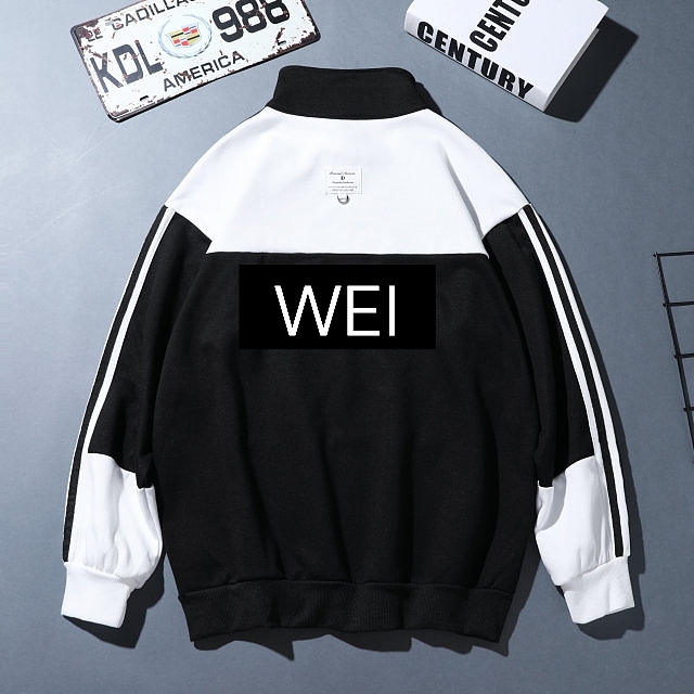 半拉链套头卫衣男士春秋季加大码立领上衣服潮流胖子运