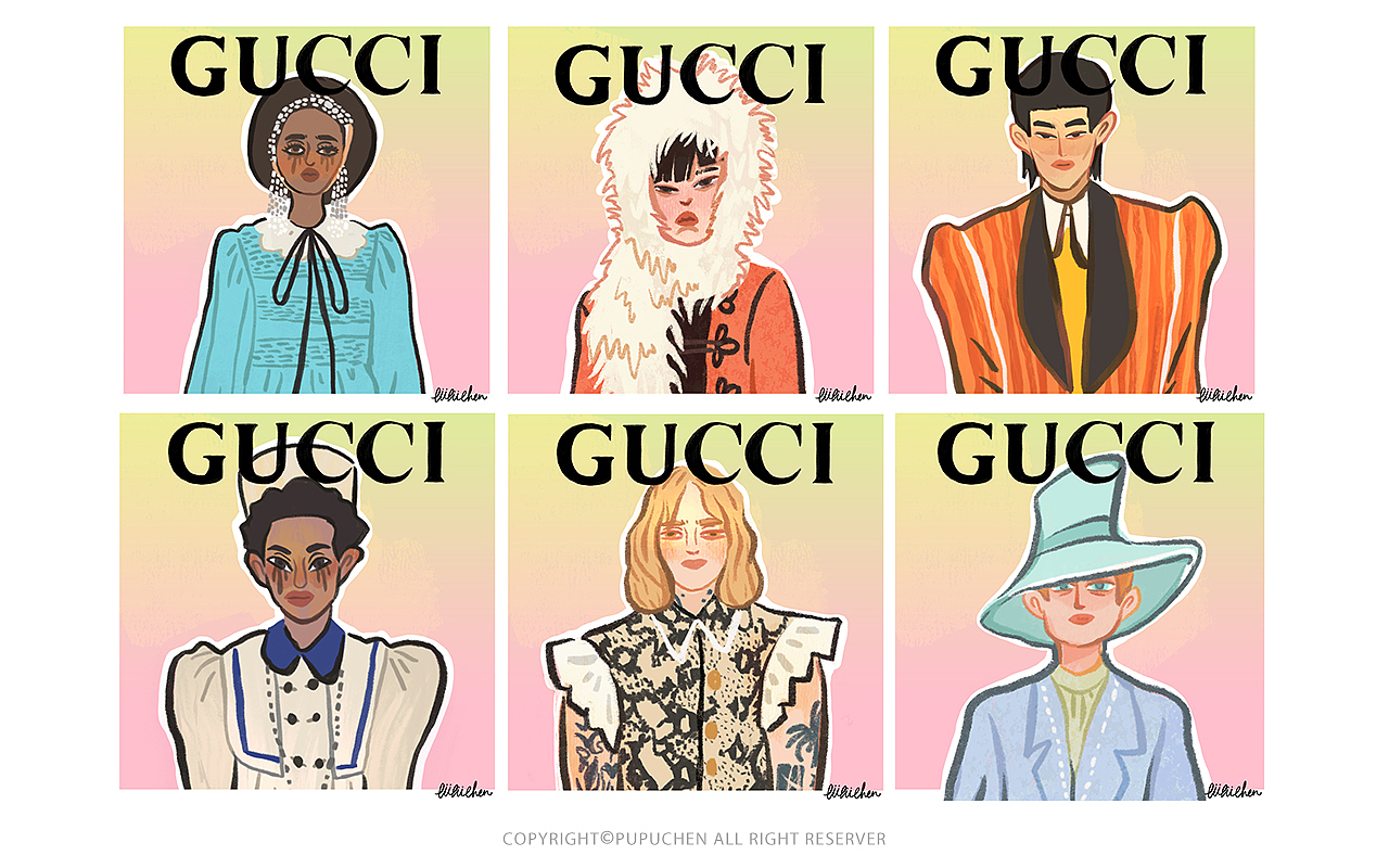 【手绘时装】gucci 2020 fw