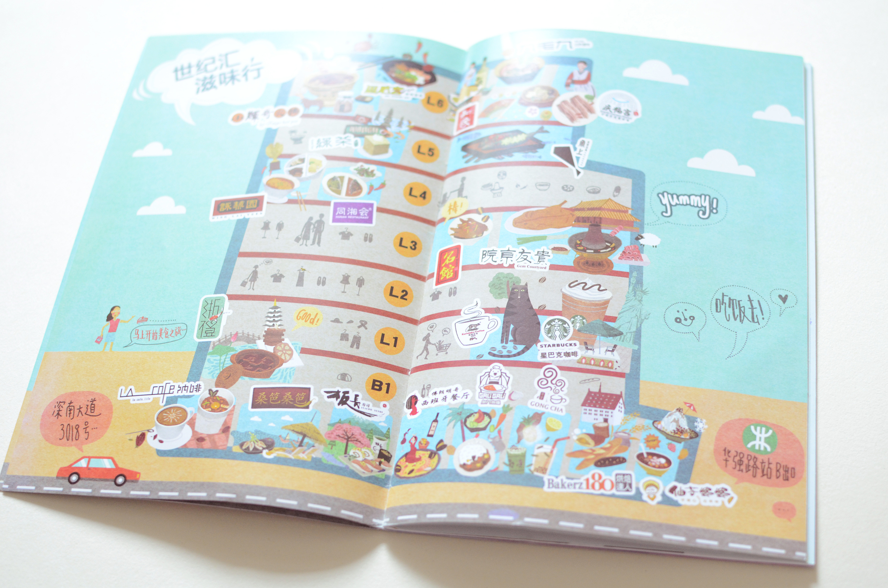 深圳世纪汇手绘美食地图