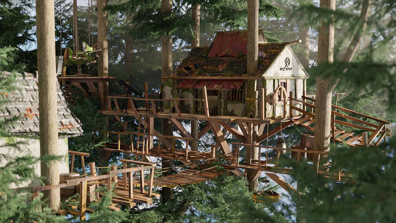 空中小屋（图ZMjg0Njc3NDMy） - 场景 - 站酷设计师幻想空间站原创素材 - 站酷ZCOOL