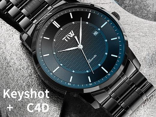Keyshot渲染+C4D建模 手表