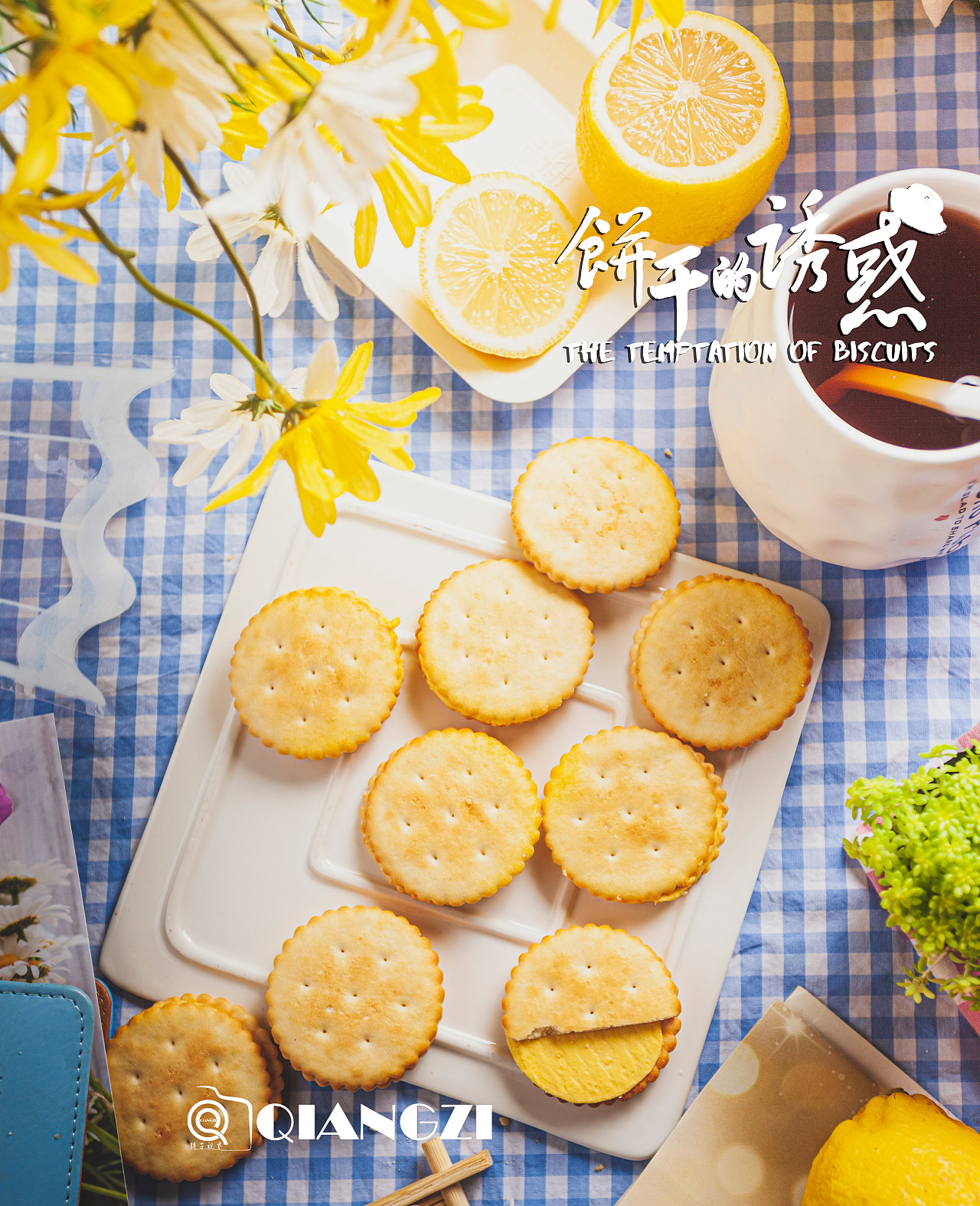 乐味口汉莎三文治夹心饼干食品广告图:圈点摄影培训