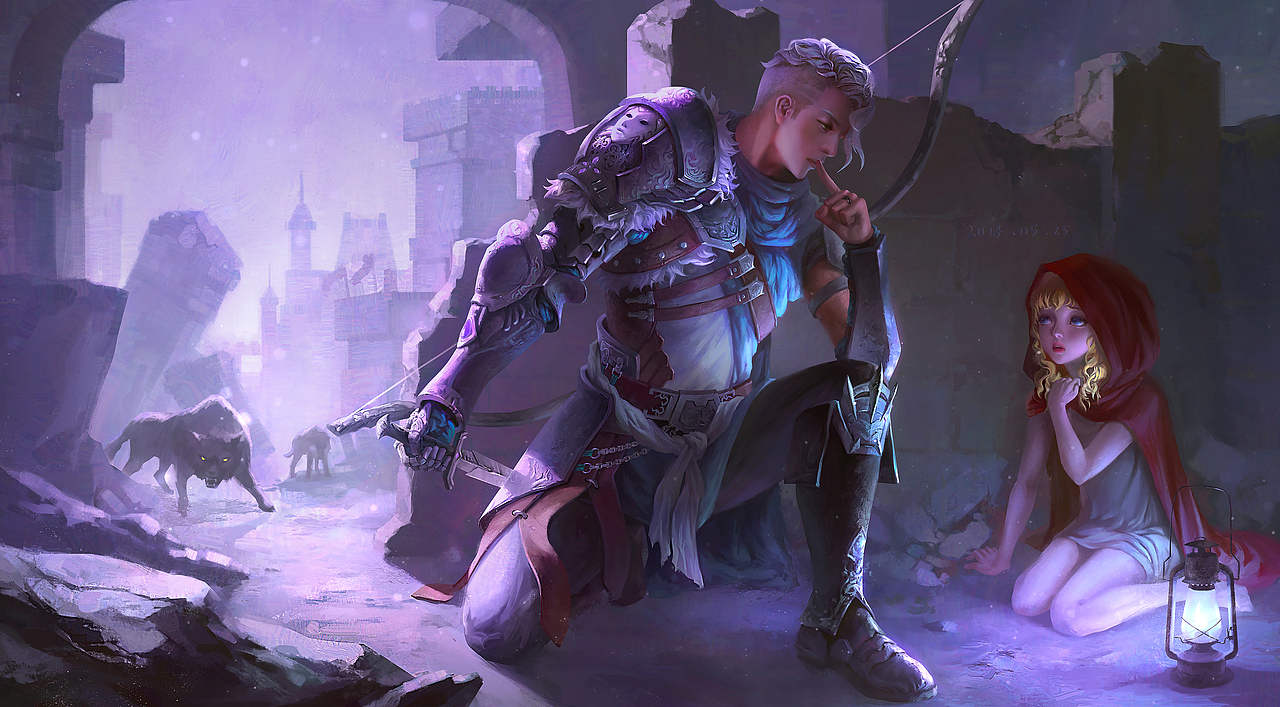 猎人与小红帽|插画|游戏原画|上发条_原创作品-站酷zcool