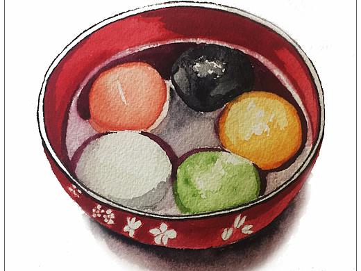 【驴大萌水彩教程20】手绘汤圆 五彩元宵 正月十五