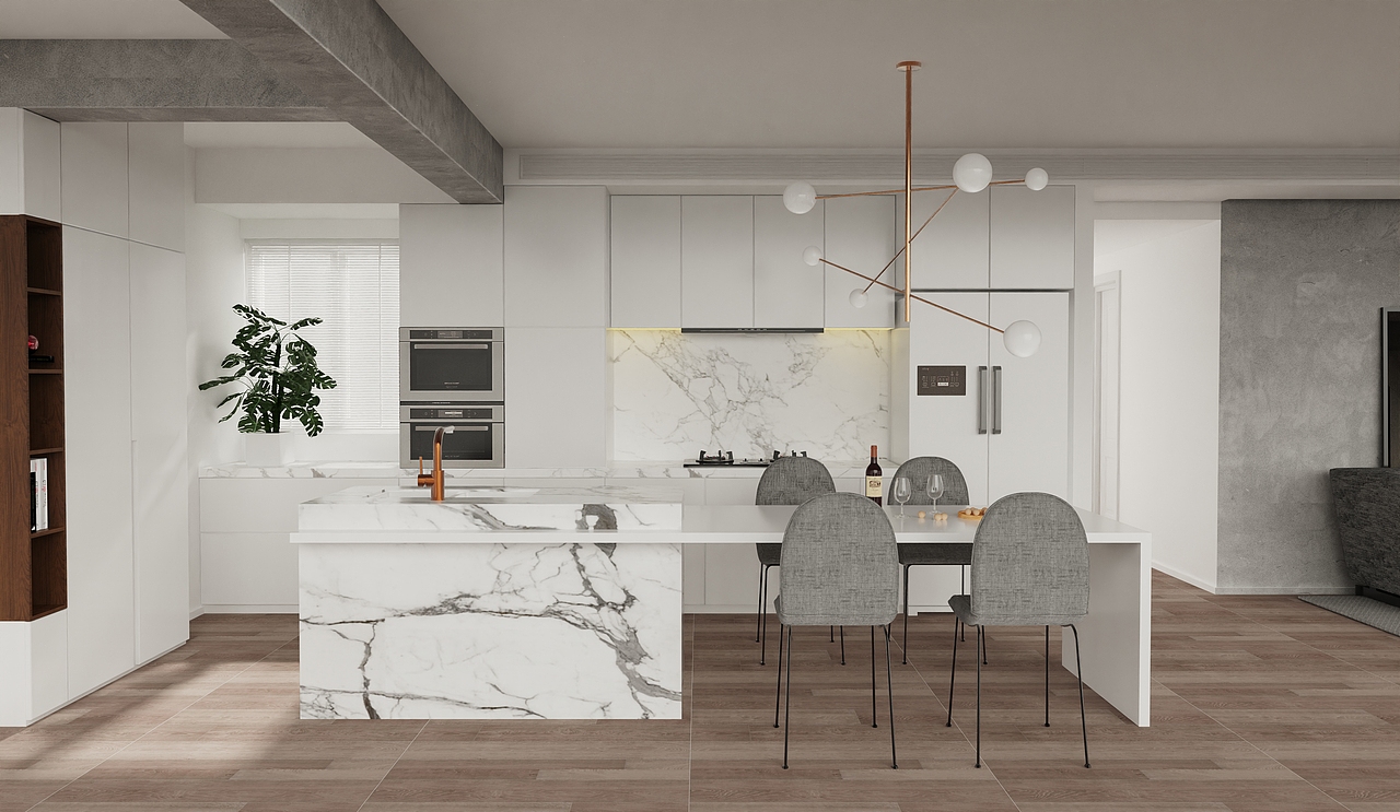 北欧风格厨厅渲染练习（图ZMjU5MjMyNjI4） - 场景 - 站酷设计师WWWLG原创素材 - 站酷ZCOOL