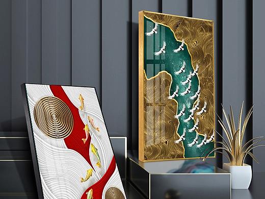玄关装饰画、合肥亦度画厂、家居装饰画、背景墙壁画