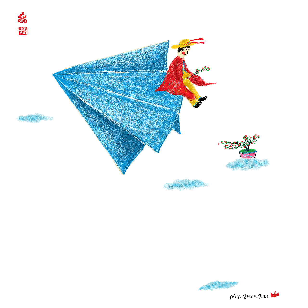 飞行|纯艺术|绘画|过河小马_原创作品-站酷zcool