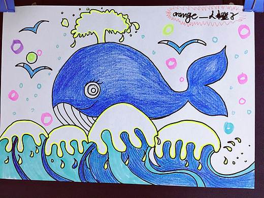 手绘小鲸鱼