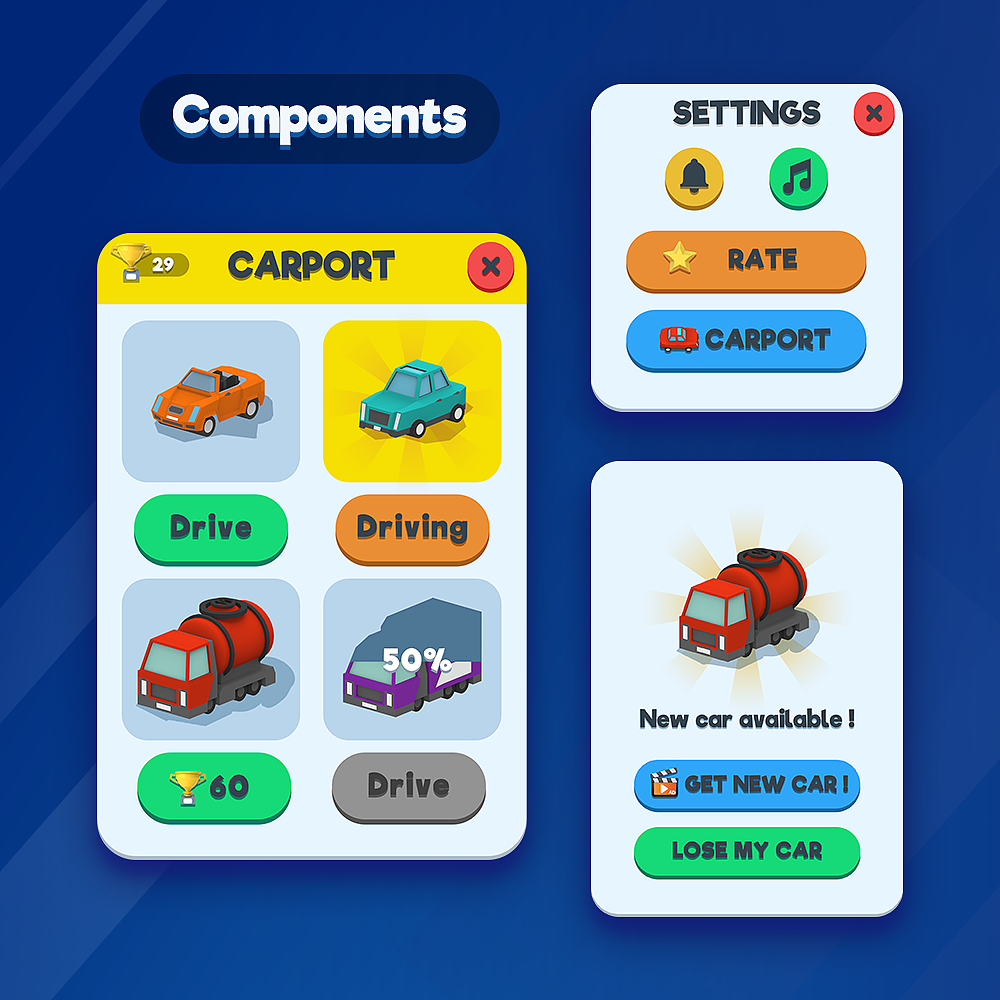 perfect parking-UI设计（图ZMjYzMTIxNzQ4） - 游戏UI - 站酷设计师dubbbbb原创素材 - 站酷ZCOOL