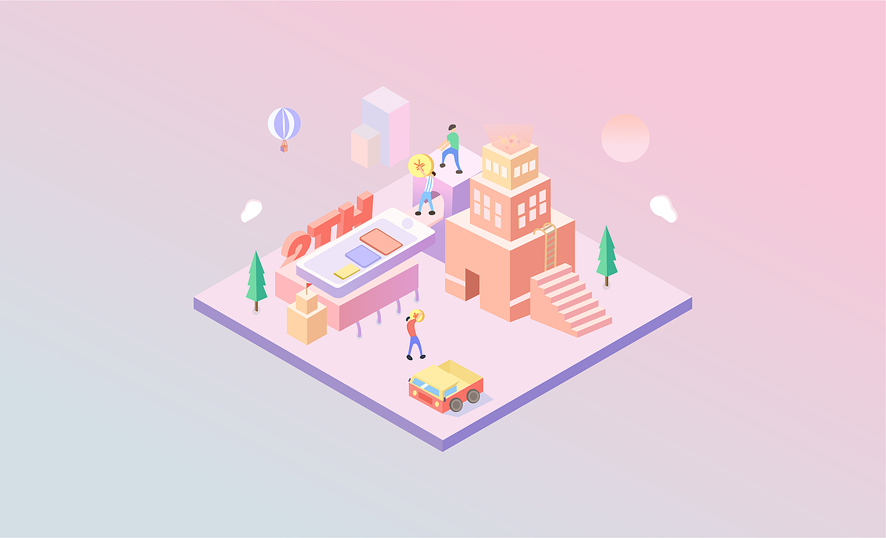 2.5D插画（图ZMjM0MDQxNzE2） - 创作习作 - 站酷设计师简单而伟大原创素材 - 站酷ZCOOL