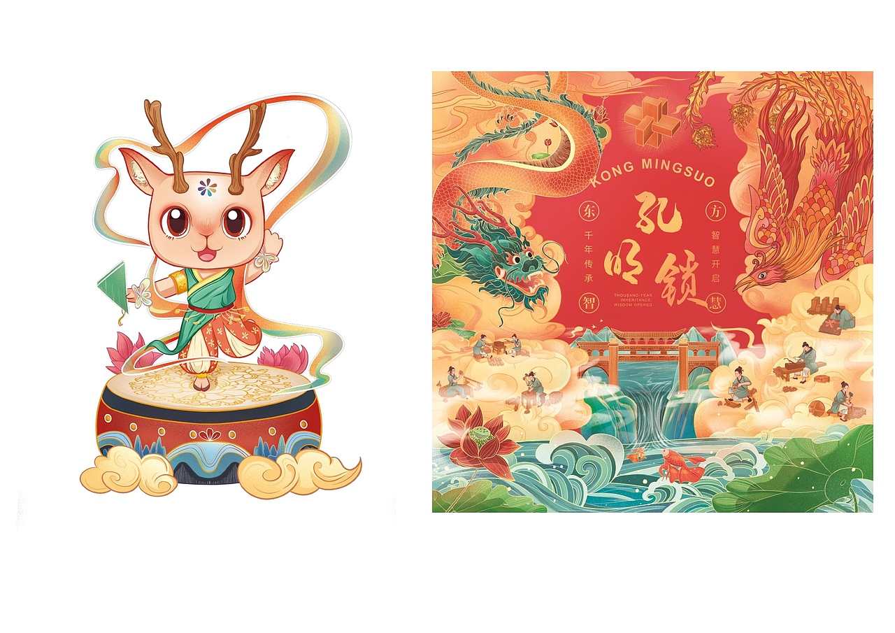 作品集更新啦 国潮探索 一些包装上的插画