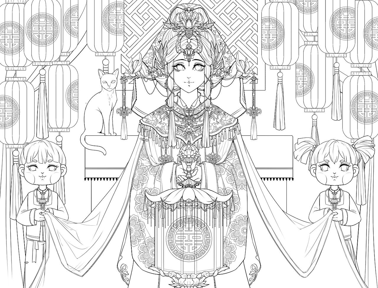 鬼女出嫁（图ZMzI3MTgwMDMy） - 商业插画 - 站酷设计师超黑猫警长原创素材 - 站酷ZCOOL
