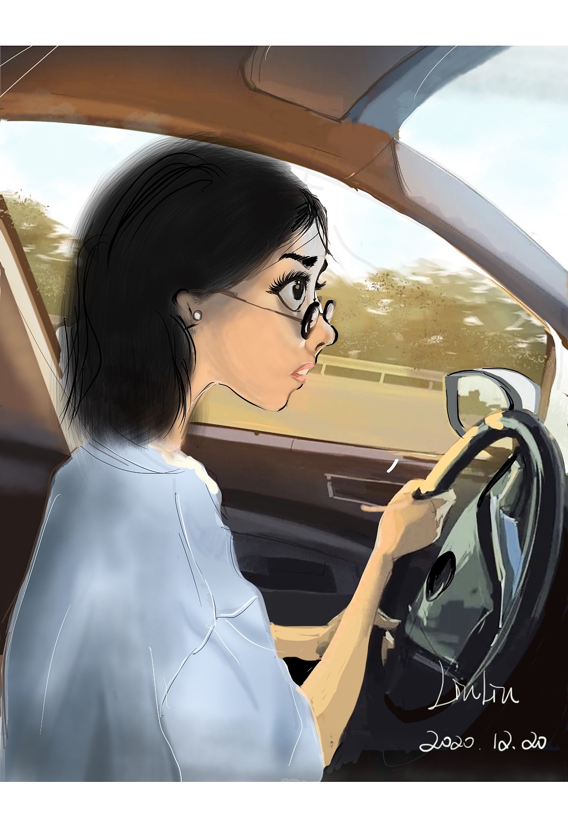 女司机|插画|创作习作|z44141110_原创作品-站酷zcool