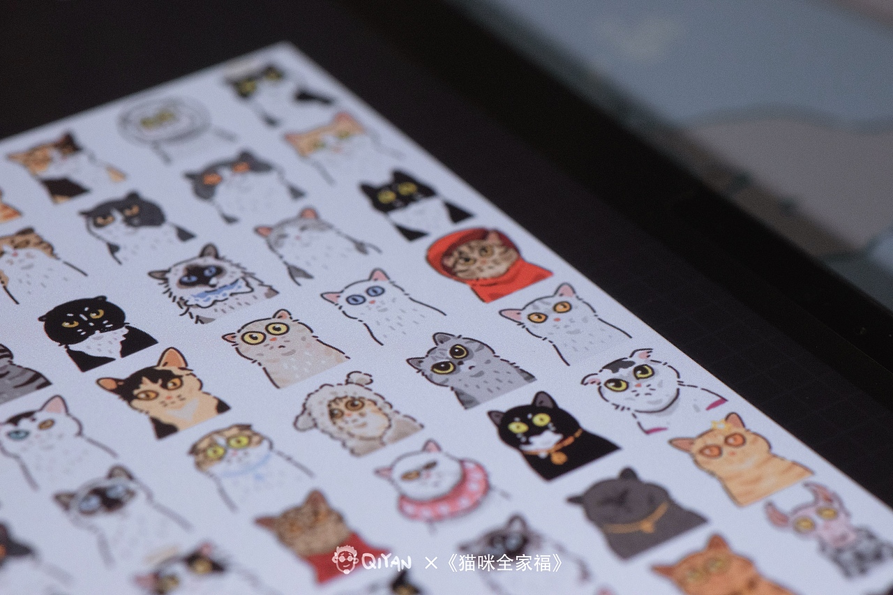 《猫咪全家福》（图ZMjk1ODIyMDk2） - 创作习作 - 站酷设计师启岩原创素材 - 站酷ZCOOL