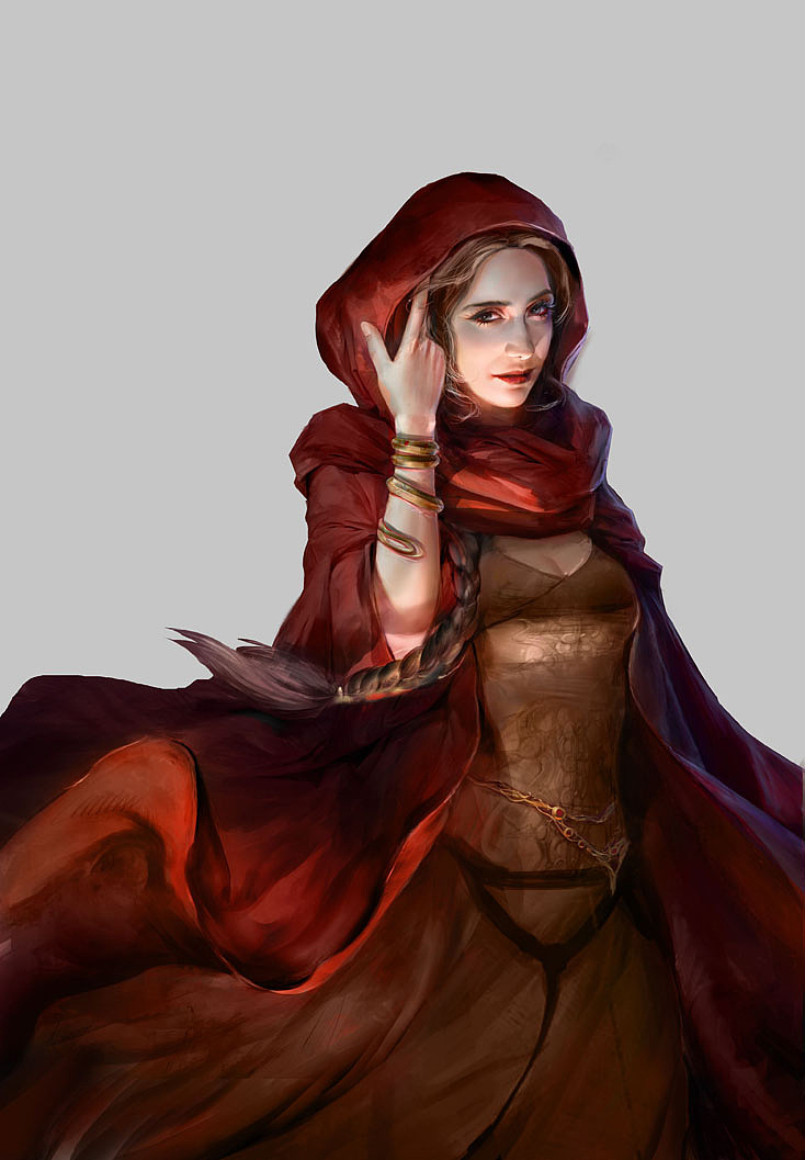 冰与火同人红姨cg游戏原画插画教程手绘