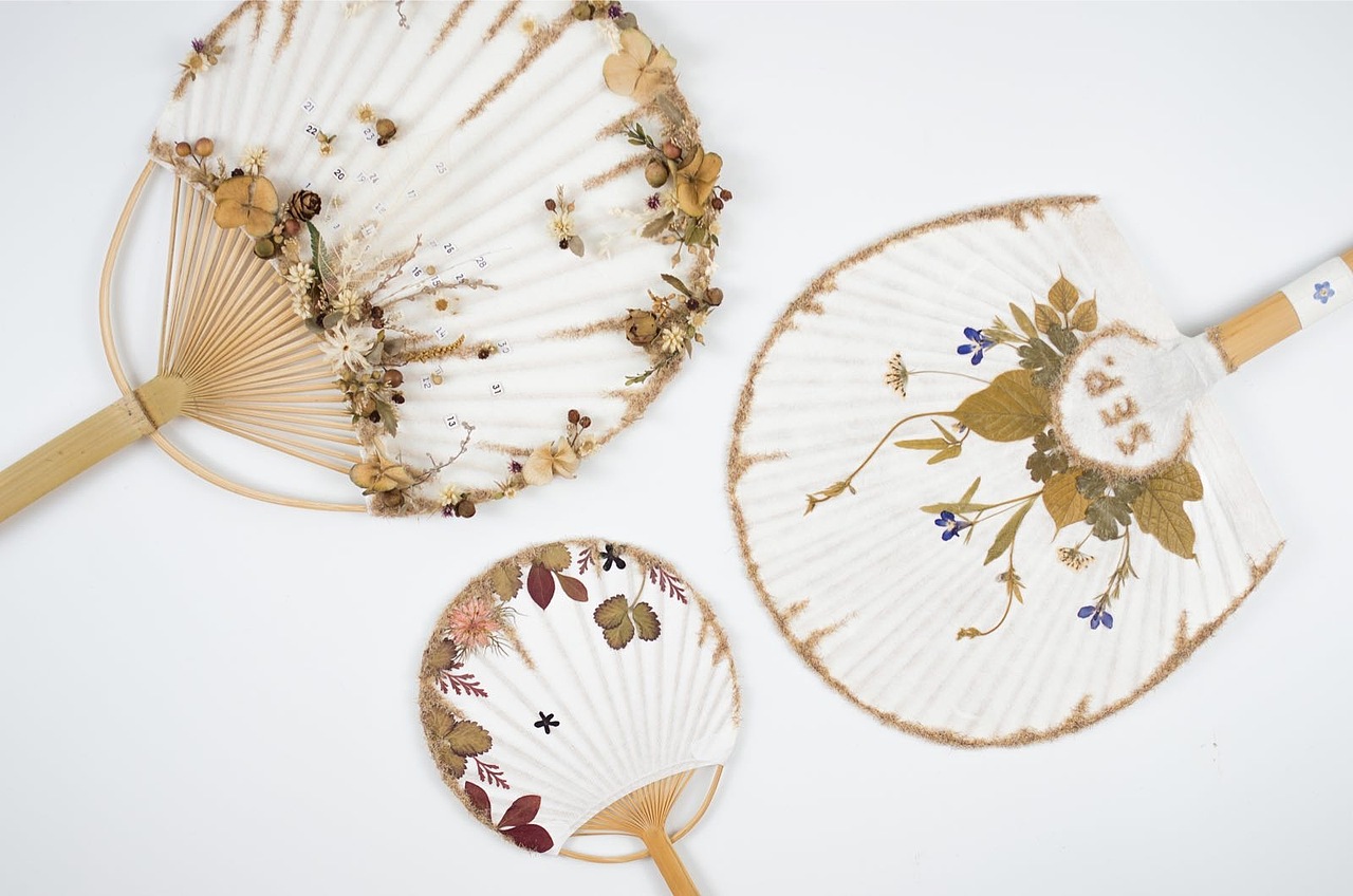 「凉扇」押花扇子