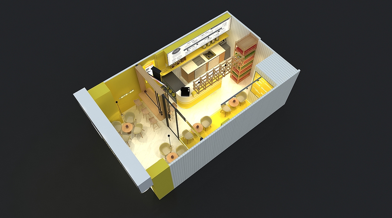 柠檬茶店效果图设计3d