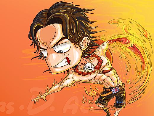 海贼王 波特卡斯D艾斯 手绘插画