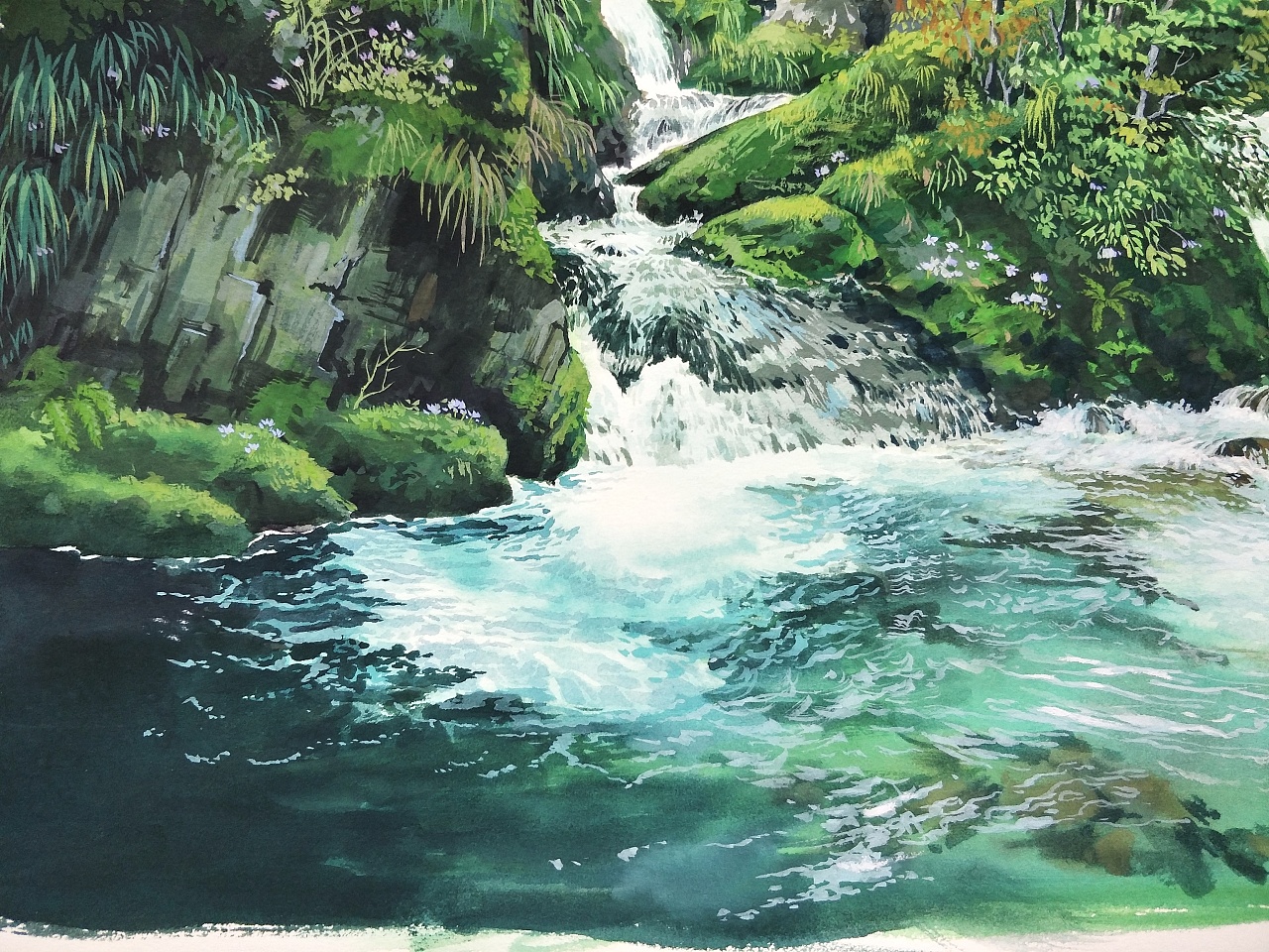 不透明水彩风景|纯艺术|绘画|北川大叔 - 原创作品 - 站酷 (zcool)