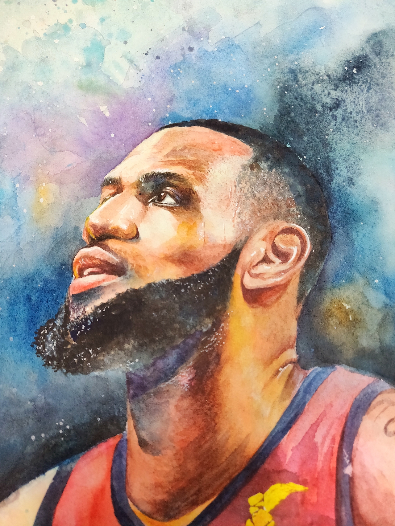 水彩篮球巨星—科比,詹姆斯,艾弗森