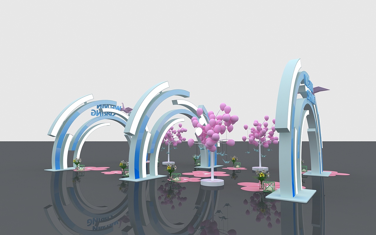 户外异形通道美陈效果图设计