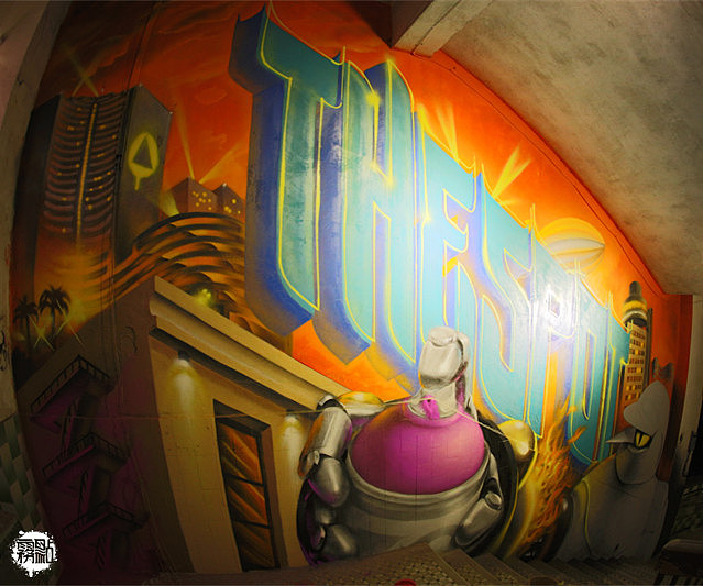 珠海涂鸦 雾点原创涂鸦 春日部墙面涂鸦