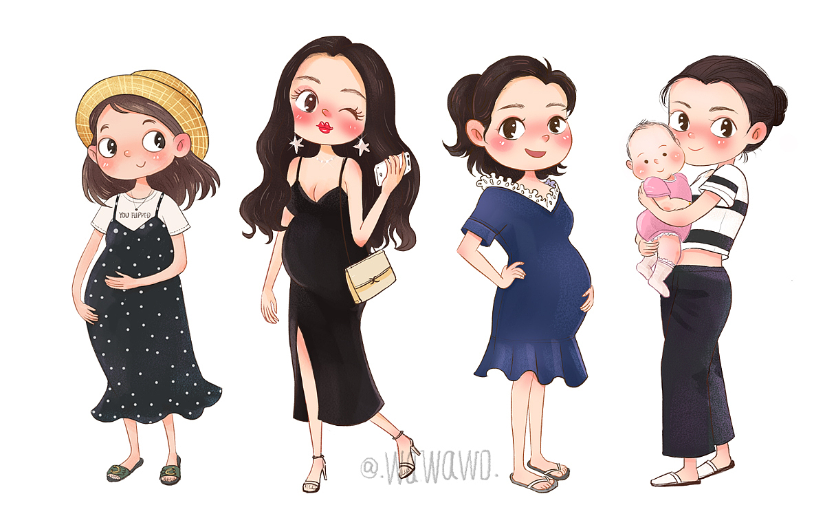 我们都当妈妈了（图ZMTYxMzM2Mjky） - 商业插画 - 站酷设计师冰糖又葫芦原创素材 - 站酷ZCOOL